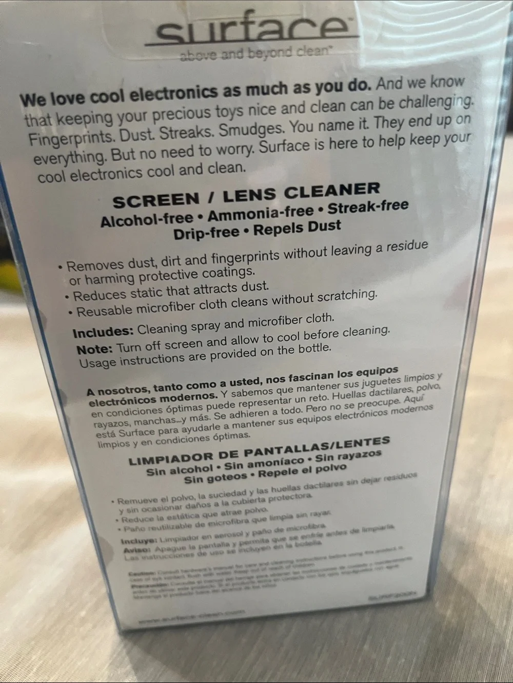 Surface to Air Black and Silver Screen/Lens Cleaner